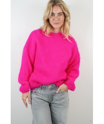 Neonpinker Mohair-Pullover von Dina rembourrage situé sous