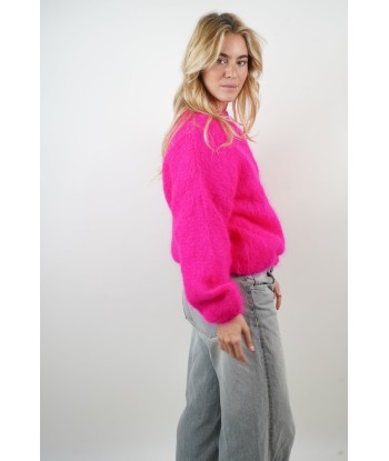 Neonpinker Mohair-Pullover von Dina rembourrage situé sous