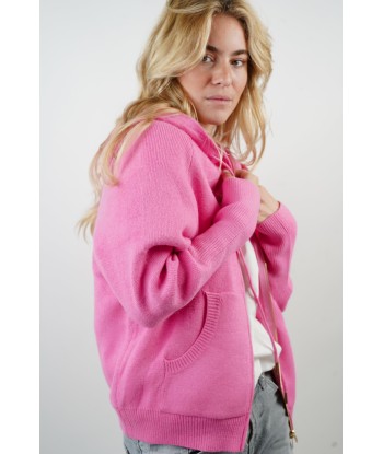 Veste cachemire/laine à capuche Ali rose bonbon pour bénéficier 