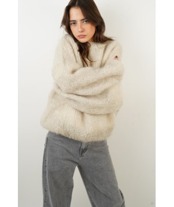 Pull Dina mohair beige en linge