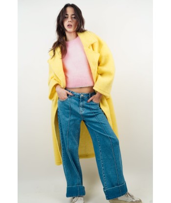 Manteau en laine Gabriela jaune Pour