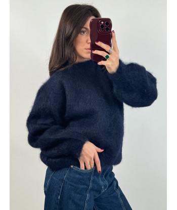 Pull Tea mohair bleu marine Par le système avancé 