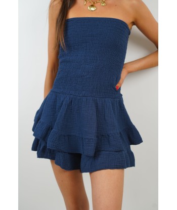 Andrea navy blue playsuit paiement sécurisé