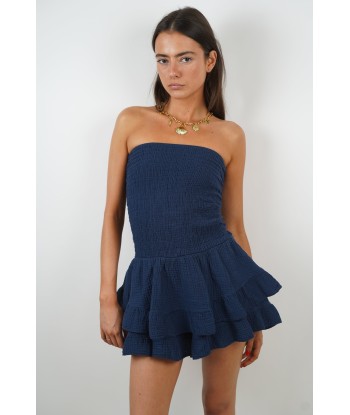 Andrea navy blue playsuit paiement sécurisé