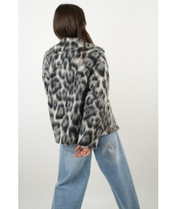 Grey Leopard Coat le des métaux précieux