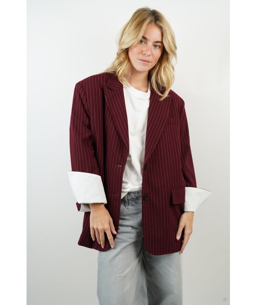 Sia striped burgundy blazer de France