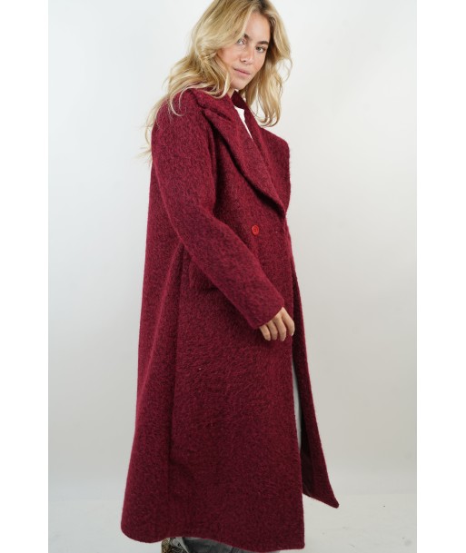 Ella burgundy coat solde