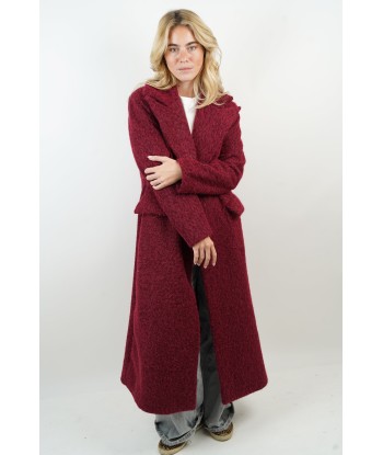 Ella burgundy coat solde