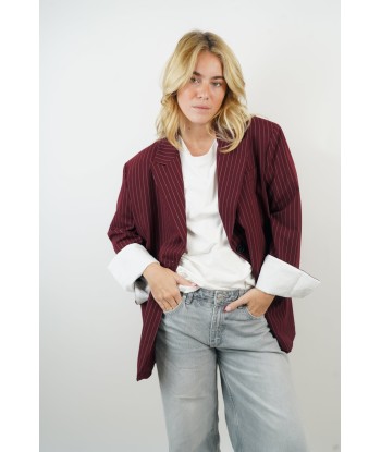 Sia striped burgundy blazer de France