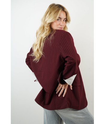 Sia striped burgundy blazer de France