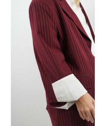 Sia striped burgundy blazer de France