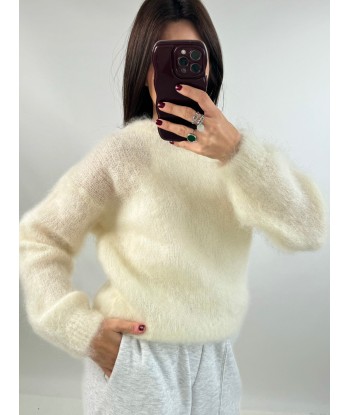 Pullover aus Mohair in Tee-Ecru le des métaux précieux