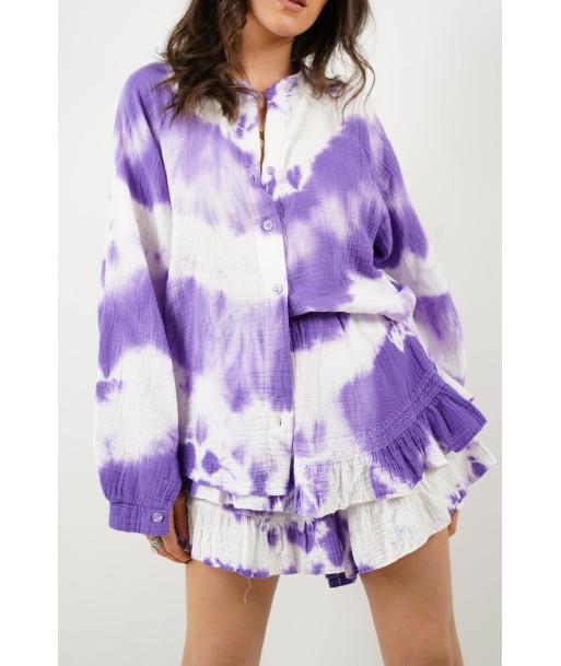 Ensemble tie&dye violet ouvre sa boutique